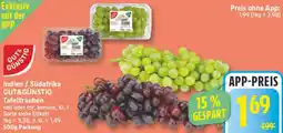 Aldi Nord Indien / Südafrika GUT&GÜNSTIG Tafeltrauben Angebot