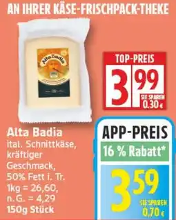 Aldi Nord Alta Badia ital. Schnittkäse Angebot