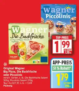 Aldi Nord Original Wagner Big Pizza, Die Backfrische oder Piccolinis Angebot