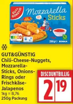 Aldi Nord GUT&GÜNSTIG Chili-Cheese-Nuggets, Mozzarella- Sticks, Onions- Rings oder Frischkäse- Jalapenos Angebot