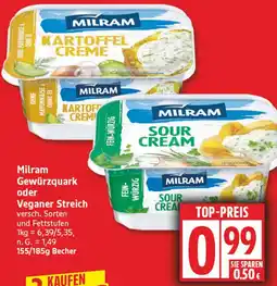 Aldi Nord Milram Gewürzquark oder Veganer Streich Angebot