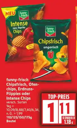 Aldi Nord funny-frisch Chipsfrisch, Ofen- chips, Erdnuss- Flippies oder Intense Chips Angebot