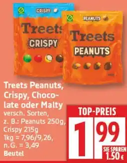 Aldi Nord Treets Peanuts, Crispy, Choco- late oder Malty Angebot