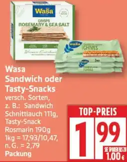 Aldi Nord Wasa Sandwich oder Tasty-Snacks Angebot