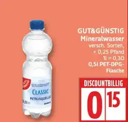 Aldi Nord GUT&GÜNSTIG Mineralwasser Angebot