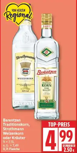 Aldi Nord Berentzen Traditionskorn, Strothmann Weizenkorn oder Kräuter Angebot