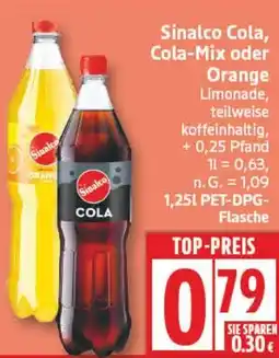 Aldi Nord Sinalco Cola, Cola-Mix oder Orange Limonade Angebot