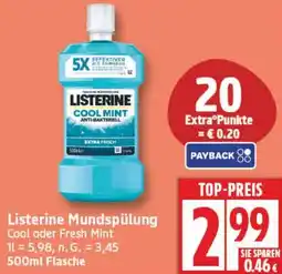Aldi Nord Listerine Mundspülung Cool oder Fresh Mint Angebot