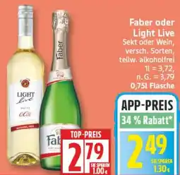 Aldi Nord Faber oder Light Live Sekt oder Wein Angebot