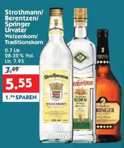 Hol'ab Getränkemarkt Strothmann/ Berentzen/ Springer Urvater Angebot