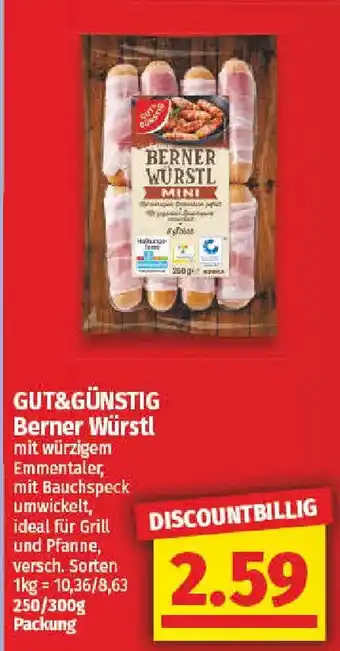 NP Discount GUT&GÜNSTIG Berner Würstl Angebot