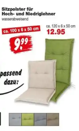 Repo Markt Sitzpolster für Hoch- und Niedriglehner Angebot