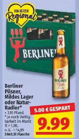 NP Discount Berliner Pilsner, Mildes Lager oder Natur Radler Angebot