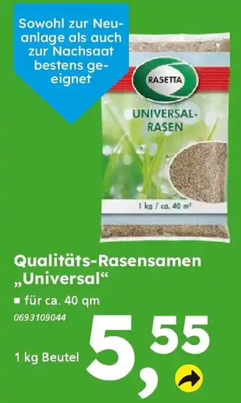 Globus Baumarkt RASETTA Qualitäts-Rasensamen „Universal" Angebot