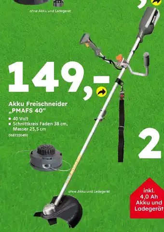 Globus Baumarkt PRIMASTER Akku Freischneider ,,PMAFS 40" Angebot
