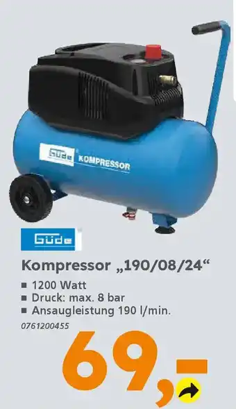 Globus Baumarkt Güde Kompressor „,190/08/24" Angebot