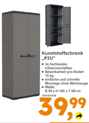 Globus Baumarkt Kunststoffschrank ,,PIU“ Angebot