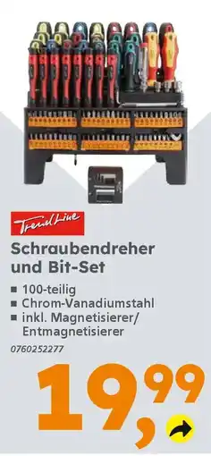 Globus Baumarkt Trend Line Schraubendreher und Bit-Set Angebot