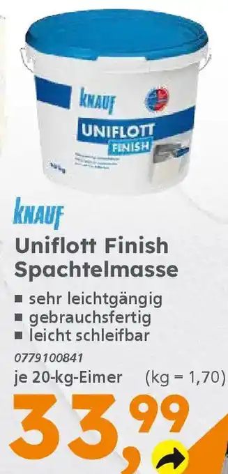 Globus Baumarkt KNAUF Uniflott Finish Spachtelmasse Angebot