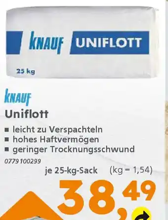 Globus Baumarkt KNAUF Uniflott Angebot
