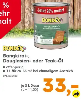 Globus Baumarkt BONDEX Bangkirai-, Douglasien- oder Teak-Öl Angebot