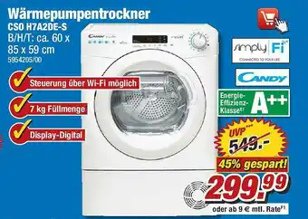 Poco Candy Wärmepumpentrockner CS0 H7A2DE-S Angebot