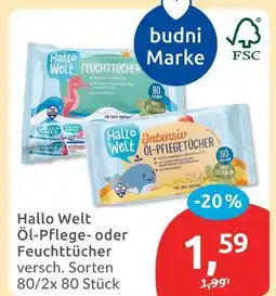 Budni Hallo welt öl-pflege- oder feuchttücher Angebot
