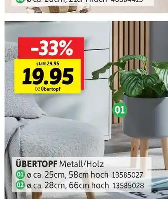 Übertopf metall/holz