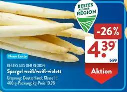 Aldi Süd Spargel weiß/weiß-violett Angebot