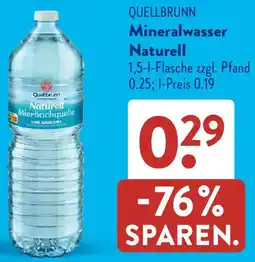 Aldi Süd QUELLBRUNN Mineralwasser Naturell Angebot