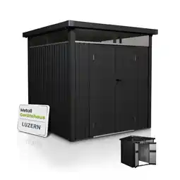 Netto Marken-Discount Juskys Gerätehaus Luzern 5,2 m² - Metall Geräteschuppen - wetterfest & abschließbar - Anthrazit Angebot