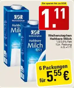 WEZ Weihenstephan Haltbare Milch Angebot
