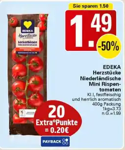 WEZ EDEKA Herzstücke Niederländische Mini Rispentomaten Angebot