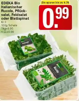 WEZ EDEKA BIO Italienischer Rucola, Pflück- salat, Feldsalat oder Blattspinat Angebot