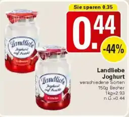 WEZ Landliebe Joghurt Angebot