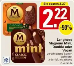 WEZ Langnese Magnum Mini, Double oder Vegan Angebot