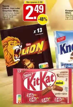 WEZ Nestlé Kitkat, Lion oder Smarties Minis Angebot
