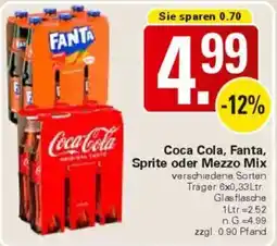 WEZ Coca Cola, Fanta, Sprite oder Mezzo Mix Angebot