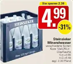 WEZ Steinsieker Mineralwasser Angebot