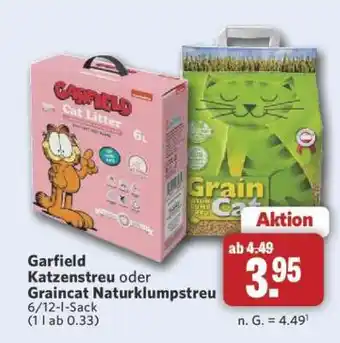 Combi Garfield Katzenstreu oder Graincat Naturklumpstreu Angebot