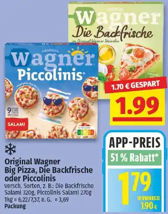 NP Discount Original Wagner Big Pizza, Die Backfrische oder Piccolinis Angebot