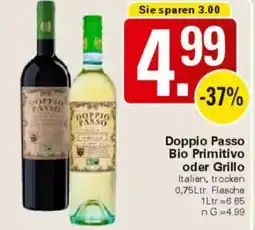 WEZ Doppio Passo Bio Primitivo oder Grillo Angebot