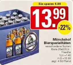 WEZ Mönchshof Bierspezialitäten Angebot