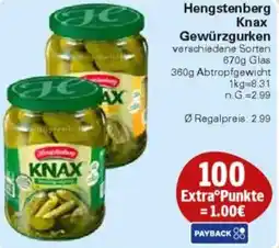 WEZ Hengstenberg Knax Gewürzgurken Angebot