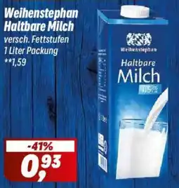 Simmel Weihenstephan Haltbare Milch Angebot