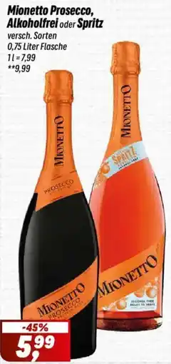 Simmel Mionetto Prosecco, Alkoholfrei oder Spritz Angebot