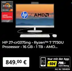 MediaMarkt HP 27-cr0375ng Ryzen 7 7730U Prozessor Angebot