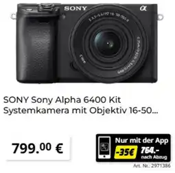 MediaMarkt Sony Alpha 6400 Kit Systemkamera mit Objektiv Angebot