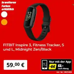 MediaMarkt FITBIT Inspire 3, Fitness Tracker, S und L, Midnight Zen/Black Angebot