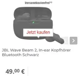MediaMarkt JBL Wave Beam 2, In-ear Kopfhörer Bluetooth Schwarz Angebot